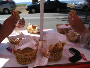 Empanadas on the way to Horcon!